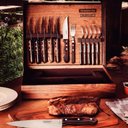 Ver imagem 2 de Kit para Churrasco Tramontina Tábua de Carne Facas Garfos Aço Inox e Madeira Polywood 15 Peças