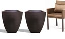 Ver imagem 3 de Kit 2 Vaso Planta 60x40 Moderno Trapézio Polietileno BGPLASTICOS MARROM CAFE 003