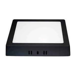 Painel Backlight Ecoled Quadrado Sobrepor Pc 24w 6500k Preto Autovolt