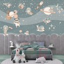 Ver imagem 1 de Papel de Parede Infantil Bichinhos no Espaço 1m²