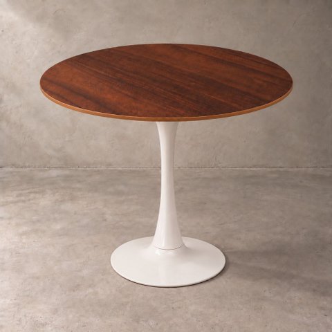 Mesa de Jantar Redonda Saarinen Basic Imbuia 110cm Branca Design Moderno