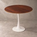 Ver imagem 1 de Mesa de Jantar Redonda Saarinen Basic Imbuia 110cm Branca Design Moderno