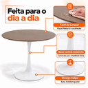 Ver imagem 4 de Mesa de Jantar Redonda Saarinen Basic Imbuia 110cm Branca Design Moderno