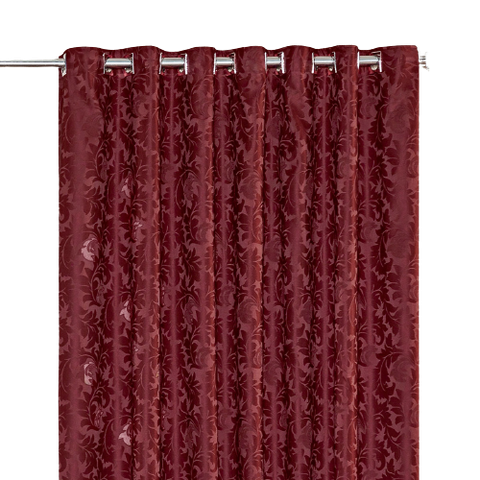 Cortina Jacquard 6,00x2,50 Para Varão Simples:Vinho