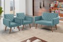 Ver imagem 4 de Conjunto Anabelle 2 Poltronas de 1 Lugar 1 Poltrona 2 Lugares Braço Unidecor Turquesa