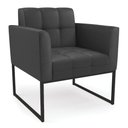 Ver imagem 1 de Poltrona Elisa Corino Preto Base Metálica Industrial Preto - D'Rossi