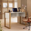 Ver imagem 1 de Escrivaninha Mesa para Computador Office 5030 Freijó Off White Fosco Qmovi