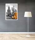 Ver imagem 2 de Quadro Decorativo Londres Carro Amarelo - 70x50cm:moldura Branca
