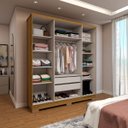Ver imagem 2 de Guarda-roupa Casal Varsóvia 4 Portas 2 Gavetas Marrocos/off White - Panorama Móveis