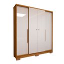 Ver imagem 5 de Guarda-roupa Casal Varsóvia 4 Portas 2 Gavetas Marrocos/off White - Panorama Móveis