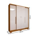 Ver imagem 6 de Guarda-roupa Casal Varsóvia 4 Portas 2 Gavetas Marrocos/off White - Panorama Móveis