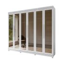 Ver imagem 1 de Guarda Roupa 06 Portas e 06 Gavetas Enna com 06 Portas Vidro Reflecta- Lanza:branco