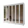 Guarda Roupa 06 Portas e 06 Gavetas Enna com 06 Portas Vidro Reflecta- Lanza:branco - 1