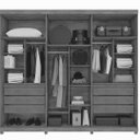 Ver imagem 2 de Guarda Roupa 06 Portas e 06 Gavetas Enna com 06 Portas Vidro Reflecta- Lanza:branco