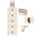 Ver imagem 1 de Armario Organizador Dobravel 5 Andares Empilhavel Organizaçao Roupa Objetos Decoraçao Sala Quarto Ba