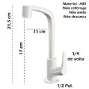 Ver imagem 2 de Torneira Para Banheiro Lavatório Lorenzetti Flatt ABS Branco