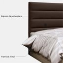 Ver imagem 5 de Cabeceira Cama Box Casal Queen 160cm Greta Corano Marrom e 2 Mesas de Cabeceira Branco - Mpozenato
