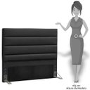 Ver imagem 3 de Cabeceira Cama Box Casal 140cm Greta Corano Preto e 2 Mesas de Cabeceira Branco - Mpozenato
