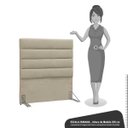 Ver imagem 3 de Cabeceira Cama Box Solteiro 90cm Greta Suede Bege e 1 Mesa de Cabeceira Branco - Mpozenato
