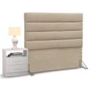 Ver imagem 1 de Cabeceira Cama Box Solteiro 90cm Greta Suede Bege e 1 Mesa de Cabeceira Branco - Mpozenato