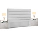 Ver imagem 1 de Cabeceira Cama Box Casal King 195cm Greta Corano Branco e 2 Mesas de Cabeceira Branco - Mpozenato