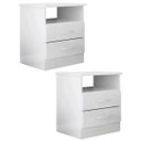 Ver imagem 6 de Cabeceira Cama Box Casal 140cm Greta Linho Cinza e 2 Mesas de Cabeceira Branco - Mpozenato