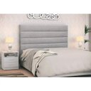 Ver imagem 2 de Cabeceira Cama Box Casal Queen 160cm Greta Linho Cinza e 2 Mesas de Cabeceira Branco - Mpozenato