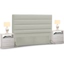 Ver imagem 1 de Cabeceira Cama Box Casal 140cm Greta Corano Bege e 2 Mesas de Cabeceira Branco - Mpozenato