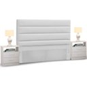 Ver imagem 2 de Cabeceira Cama Box Casal 140cm Greta Corano Branco e 2 Mesas de Cabeceira Branco - Mpozenato