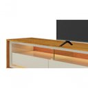 Ver imagem 3 de Rack para Tv Retrô com Led Requinte com Off White - Gelius Móveis