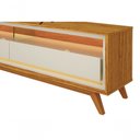 Ver imagem 4 de Rack para Tv Retrô com Led Requinte com Off White - Gelius Móveis