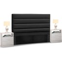 Ver imagem 1 de Cabeceira Cama Box Casal Queen 160cm Greta Corano Preto e 2 Mesas de Cabeceira Branco - Mpozenato