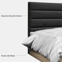 Ver imagem 5 de Cabeceira Cama Box Casal Queen 160cm Greta Corano Preto e 2 Mesas de Cabeceira Branco - Mpozenato