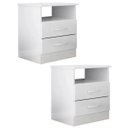 Ver imagem 7 de Cabeceira Cama Box Casal Queen 160cm Greta Suede Bege e 2 Mesas de Cabeceira Branco - Mpozenato