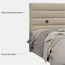 Ver imagem 5 de Cabeceira Cama Box Casal Queen 160cm Greta Suede Bege e 2 Mesas de Cabeceira Branco - Mpozenato