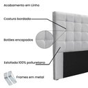 Ver imagem 4 de Cabeceira Casal Queen 1,60m Estofada com Costura Bordada em Tecido Linho Sonhare – Lucadi Rústico