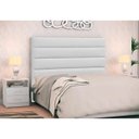 Ver imagem 2 de Cabeceira Cama Box Casal King 195cm Greta Corano Bege e 2 Mesas de Cabeceira Branco - Mpozenato