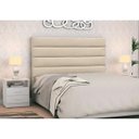 Ver imagem 2 de Cabeceira Cama Box Casal 140cm Greta Suede Bege e 2 Mesas de Cabeceira Branco - Mpozenato
