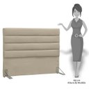 Ver imagem 3 de Cabeceira Cama Box Casal 140cm Greta Suede Bege e 2 Mesas de Cabeceira Branco - Mpozenato