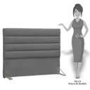 Ver imagem 3 de Cabeceira Cama Box Casal Queen 160cm Greta Suede Cinza e 2 Mesas de Cabeceira Branco - Mpozenato