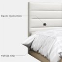 Ver imagem 5 de Cabeceira Cama Box Casal Queen 160cm Greta Corano Branco e 2 Mesas de Cabeceira Branco - Mpozenato