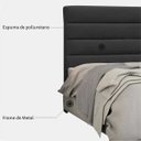 Ver imagem 5 de Cabeceira Cama Box Casal Queen 160cm Greta Suede Preto e 2 Mesas de Cabeceira Branco - Mpozenato