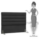 Ver imagem 3 de Cabeceira Cama Box Casal 140cm Greta Suede Preto e 2 Mesas de Cabeceira Branco - Mpozenato