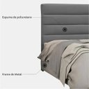 Ver imagem 5 de Cabeceira Cama Box Casal King 195cm Greta Suede Cinza e 2 Mesas de Cabeceira Branco - Mpozenato