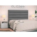 Ver imagem 2 de Cabeceira Cama Box Casal King 195cm Greta Suede Cinza e 2 Mesas de Cabeceira Branco - Mpozenato
