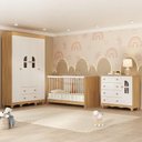 Ver imagem 2 de Quarto de Bebê Completo com Berço 3 em 1 com Colchão Incluso Aurora Multimóveis Mp4568