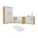 Ver imagem 1 de Quarto de Bebê Completo com Berço 3 em 1 com Colchão Incluso Aurora Multimóveis Mp4568