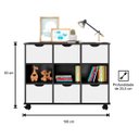 Ver imagem 5 de Kit 2 Nichos Organizadores com Rodízios Toys 6 Gavetas Preto/Branco - Mpozenato