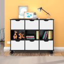 Ver imagem 2 de Kit 2 Nichos Organizadores com Rodízios Toys 6 Gavetas Preto/Branco - Mpozenato