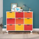 Ver imagem 2 de Kit 2 Nichos Organizadores 9 Gavetas com Rodízios Toys Branco/Colorido - Mpozenato